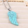 Pendant Necklaces Natural Stone Pendants Necklace Wing Shape Chakra Healing Crystal Stainless Steel Chain For Jewelry Women Gift Decoration