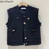 Gilets pour femmes Débardeur pour femmes coréennes Mode Température Réservoir Ropa Mujer Gilet sans manches Lâche Vintage Veste Y2K Top 230329