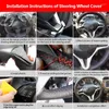 Steering Wheel Covers For M Sport F10 F12 F20 F30 F31 F32 F34 F45 F48 F25 F26 F15 F16 Car Leather Cover Red Blue Line White Strip