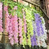 Decorative Flowers Wisteria Vines Artificial String 110CM Hanging Garland Silk Fake Plants Home Decor Decoration Wedding