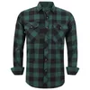Men's Casual Shirts Men's Plaid Flannel Shirt Spring Autumn Male Regular Fit Casual LongSleeved Shirts For USA SIZE S M L XL 2XL 230329