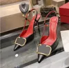 2023Sandals Marque Designer Chaussures Femmes Slingback Talons Pompes Sexy Bout Pointu Stiletto Soirée Chaussures pour Femmes Zapatos