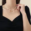 Chaînes Vintage Mode Naturel Collier De Perles D'eau Douce Pour Les Femmes Coréenne Cool Style Simple Tempérament Chandail Chaîne