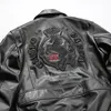 Varumärkesjacka A2 Air Force Flight Layer of Cowhide Leather Jacket Back With Horse Brodery The Italian Flag Bomber Jackets Waterproof W 3766