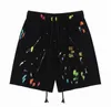 Herren Shorts American Modemarke Depts handbemalte Splash-Drucken reines Baumwoll Terry Nebel High Street 5-Punkte-Freizeithosen