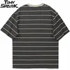 T-shirty t-shirty streetwearu Hip Hip Hip Hip Hip Hop Vintage Retro Striped T Shirt Harajuku Cotton Casual Tshirt Men Summer Short Sleeve TEE TEE 230328