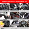 Steering Wheel Covers Braid For Mini Hatchback Clubman Clubvan Convertible Coupe Roadster 3-Spoke Car Leather Cover Trim