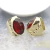 Cluster Rings Faceted Oval Glass Gold Color Gift For Women Red/Green/Black C9 Adjustable Finger Bohemia Jewelry Wholesales