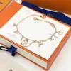 New Designer Design Women's Gold Bracelet for Women Luxury L letter Flower Bracelet Women's Jewelry Gifts271M