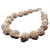 Ras du cou 20 '' naturel désert Rose sélénite minéraux grappes poche perles brutes collier pour femmes Style Hyperbole