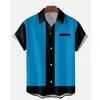 Chemises décontractées pour hommes Vêtements pour hommes Chemises Rockabilly des années 50 Homme Chemisier à manches courtes Tops Cinquante Bowling Chemises boutonnées décontractées Camisa Masculina W0328