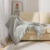 Blankets Elegant Nordic Knitted Blanket Home Blanket Plaid Bed Sofa Throw Rug with Tassels Vintage Blankets Sofa Cover Warm Bedsprea 230329