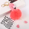 Flamingo Keychain Plush Keychain Soft Cotton Key Chain Women's Fur Bag Accessories