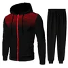 Men's Tracksuits Men Gradiente Zip Cardigan Terno TrenoSuits Spring Autumn Capuz de jogging calças de fitness Casual Casual Sportswear Conjunto Plus Tamanho 230329