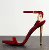 2023 femmes 23S élégante marque de luxe chaussures cadenas pointu sandales nues chaussures matériel serrure et clé femme métal stiletto concepteur haut talon fête robe de mariée chaussure