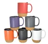 15oz matt keramisk kaffemugg med korkbotten Anpassa logotyp keramisk mjölk kopp te cup dricka tumlare