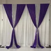 Décoration de fête 2023 arrivée blanc rideau violet glace soie argent paillettes drapé toile de fond mariage anniversaire