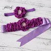 Belts Fashion Belt Flower Sash Girl Woman Wedding Sashes Matching Burned Fabric Headband 5colors 20pcsBelts