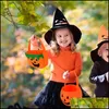 Feestdecoratie Halloween Loot Kids Pumpkin Trick or Treat Tote Bags Candy Bag Storage Bucket Portable Gift Basket Drop Delivery Ho Dhiru