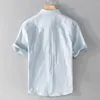 Herren Casual Shirts 2023 Sommer Kurzarm Bär Bestickte Baumwolle Für Herren Bequeme Top Kleidung Camisas De Hombre Chemise
