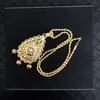 Naszyjniki wisiorek arabski luksusowy naszyjnik z długim łańcuchem biżuteria Dubai złota kobiety Sild Naszyjnik