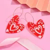 Boucles d'oreilles créoles grand coeur exagéré pour femmes fille personnalité rouge Aretes boîte de nuit danse fête bijoux cadeau