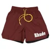 Shorts masculinos homens rhude atlético casual malha curto homens mulheres de alta qualidade clássico praia moda designer rua hip hop casais basquete shor