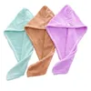 Drying Turban Towel Polyester Wrap Solid Quick Dry Absorbent Shower Cap For Long Hair Sea Shipping I0329