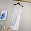 Casual Dresses Spring and Summer Women's Plus Size Dress Bekväm mjuk modal ärmlös Vest Solid Color Sling Loose Cotton