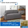 Stoelhoezen steunpilaren loveseat chenille stretch stoffen slipcover grijs 1-delige