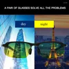 Solglasögon Anti-UV Night Vision Day Körglasögon för män Polariserat mode utanför vuxna glasögon