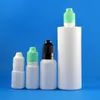 bottiglia di profumo 10ML 15M 30ML 120ML PE Contagocce comprimibile in plastica Bottiglie BIANCHE Sigillo antimanomissione Tappo a prova di bambino 100 set