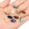 Pendant Necklaces Natural Stone Agates Horse Eye Shape Damation Jaspers /Clear Quartzs For Necklace Earring Jewelry Making 10x20mm