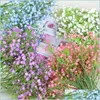 Couronnes de fleurs décoratives Gypsophila 90 têtes 52 cm bébés souffle plastique artificiel bricolage bouquets floraux arrangement pour Ho Dhqpk