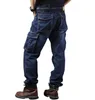 Jeans masculinos Men jeans solto calças de carga reta Casual Algodão de algodão masculino Seasiths de moda masculino Men e roupas 230329