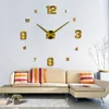 Wandklokken Modern Design Grote wandklok 3D DIY Quartz Klokken Modehorloges Acryl Mirror Stickers Woonkamer Home Decor Horloge 230329