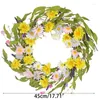 Decoratieve bloemen Daisy krans 17 "kunstmatige lente zomer voor voordeur muur raam thuis bruiloft festival feestdecoratie