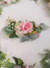 Headpieces Beauty Wedding Flower Hair Comb Pink Rose Leaf Romantic Chic Women Accessories For Bride