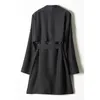 Women's Trench Coats Heavy Silk Windbreaker 93Natural Mulberry Medium and Long Coat for Women In Autumn 230329