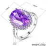 Wedding Rings R425W-Z 2023 In Korean Accessories For Women Silver Plated Purple Zircon Jewellery Bride Ring Mothers Day Gift Mom