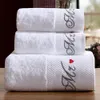 Classique 5 étoiles el broderie blanc serviette de bain ensemble 100% coton grande serviette de plage marque absorbant séchage rapide salle de bain