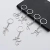 Keychains Creative Metal Sports Logo Keychain Bicycle Running Weightlifting Football Basketball Small Presents