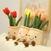 Söt simulering Flower Doll Plant Ornament Tulpan Flower Bouquet Plush Potted Toy Doll Doll Present