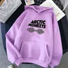 Womens Hoodies Sweatshirts Autumn Winter Hoodie ARCTIC MONKEYS Sound Wave Printed Letter Fleece Long Sleeve Pullovers female Hip Hop 230329