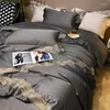 Conjuntos de ropa de cama 2023 100s algodón hogar dormitorio conjunto cubierta hoja plana cama para adultos edredom rey regalo bordado tamaño edredón