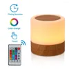 Veilleuses 7 couleurs lumière RGB télécommande tactile lampe à intensité variable Table de chevet lampes de Protection des yeux USB Rechargeable