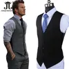 Men's Vests Wedding Dress High-quality Goods Cotton Men's Fashion Design Suit Vest Grey Black High-end Men's Business Casual Suit Vest 230329