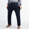 Męskie dżinsy ojciec prezent dżinsy o wysokiej talii marka wielka wielkość dla mężczyzn plus 56 54 52 48 Elastyczne spodnie dżinsowe luźne proste jesienne spodni 230329