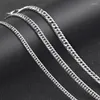 Kedjor lyx 925 Sterling Silver Classic Chain Halsband för män fin smycklängd 50 cm halsband Bredd 4/5/6mm halsband