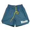 Shorts masculinos homens rhude atlético casual malha curto homens mulheres de alta qualidade clássico praia moda designer rua hip hop casais basquete shor